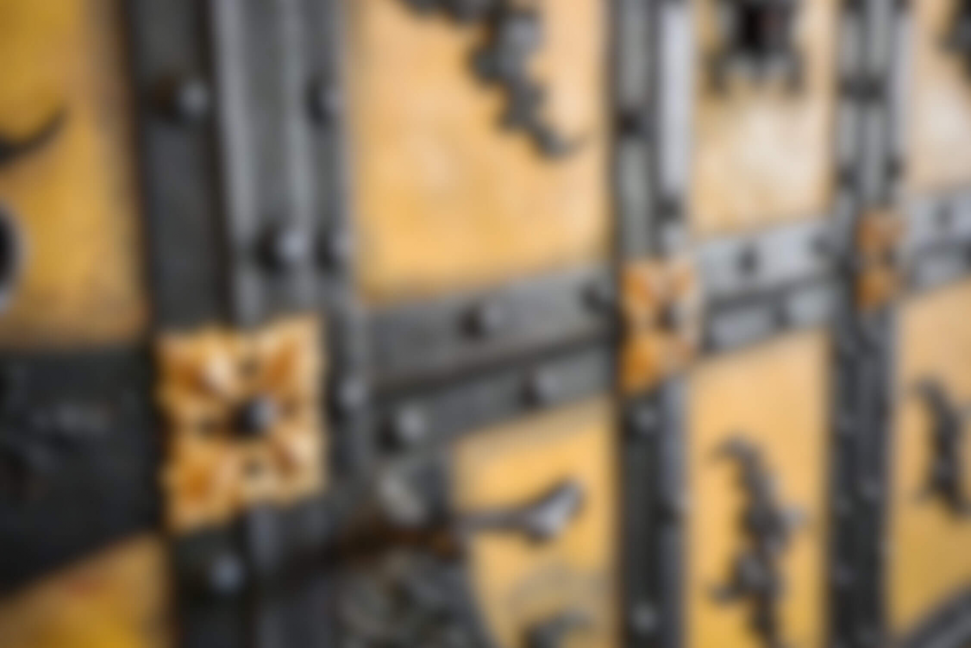 Black and yellow door at the city hall in Munich