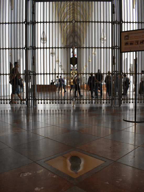 The Devil's Footprint inside the Frauenkirche Cathedral in Munich