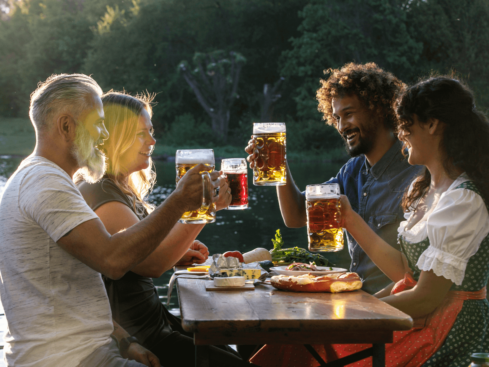 Visit to a Beer Garden on a Walking Tour in Munich